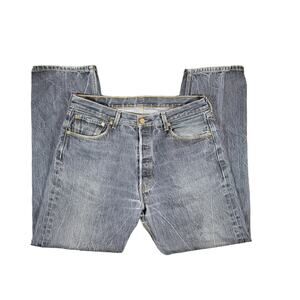 Vintage Levi's 501 faded black button fly jeans sz 34x31